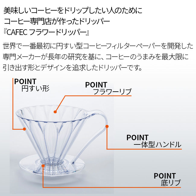 【CAFEC】フラワードリッパー PFD-4　コーヒーフィルター　スペシャルティコーヒー 3種付き