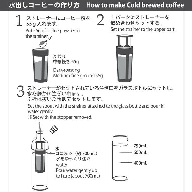 【HARIO 】フィルターインアイスコーヒーボトル +「2016」+「心斎橋焙煎所ロイヤルブレンド」